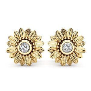 Radiant Gold Floral Earrings
